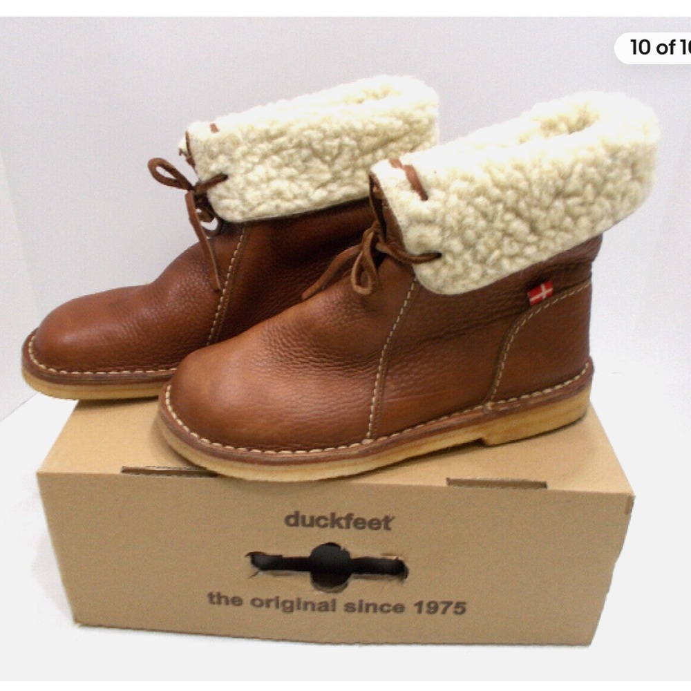 Unisex Duckfeet ARHUS Shearling Lined Brown Boots 41